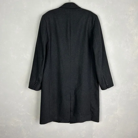 London Fog men's size 42L wool blend long coat dark gray lined - Picture 6 of 16